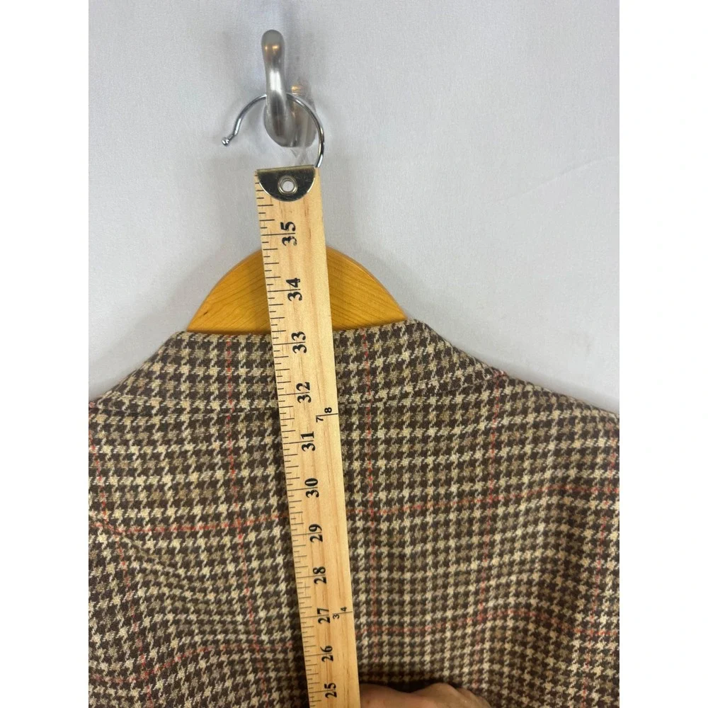 Vintage Freedman Crombie Highland Tweed Wool Blazer Brown Houndstooth Men 44L